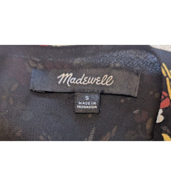 Madewell Floral Peplum Blouse Size Small Long Sleeves - Picture 14 of 15